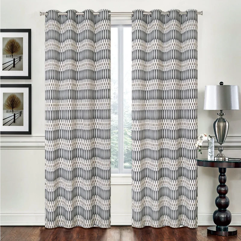 Grommets curtain panel - Eliot - Charcoal - 52 x 96''