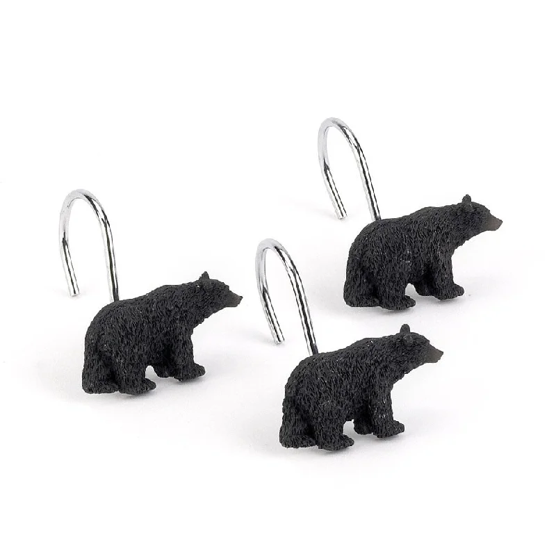 Avanti Black Bear Lodge Shower Curtain Hooks (Pack of 12)