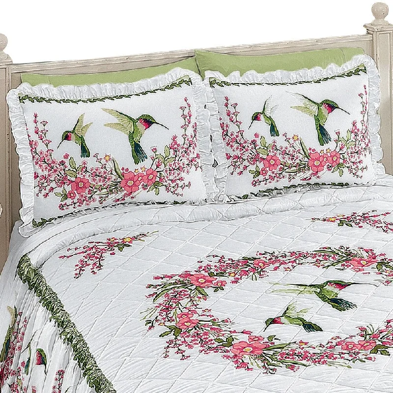 Hummingbirds & Floral Wreath Pillow Sham