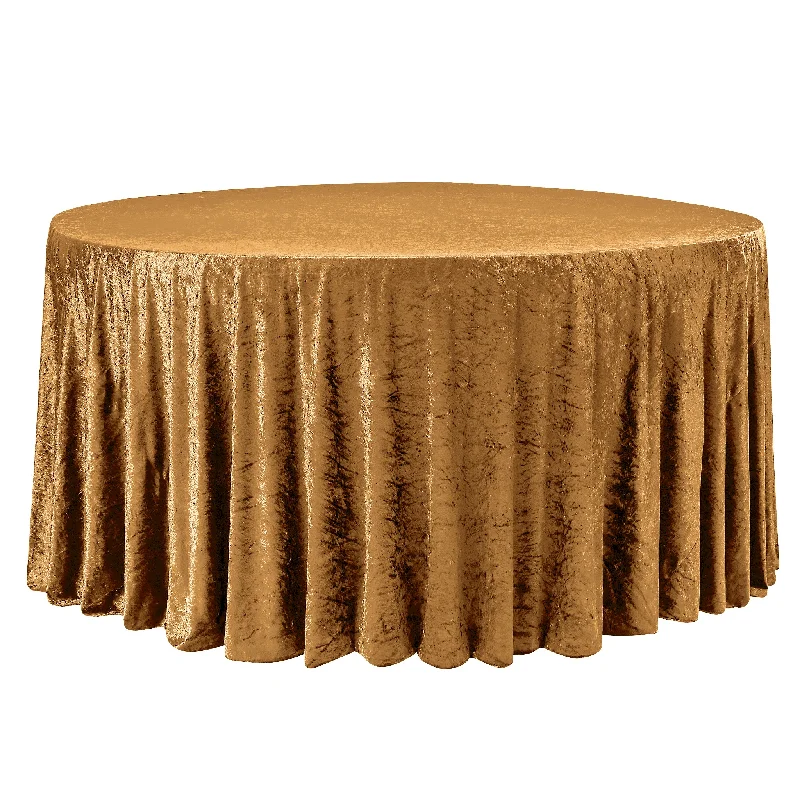 Velvet 120" Round Tablecloth - Mustard Gold