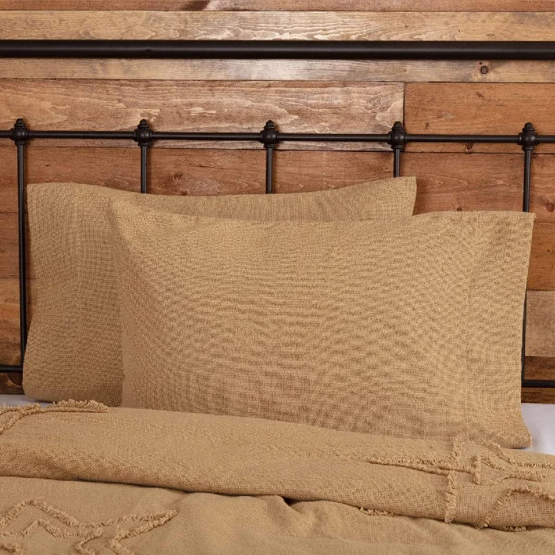 Burlap Natural Pillow Case Set