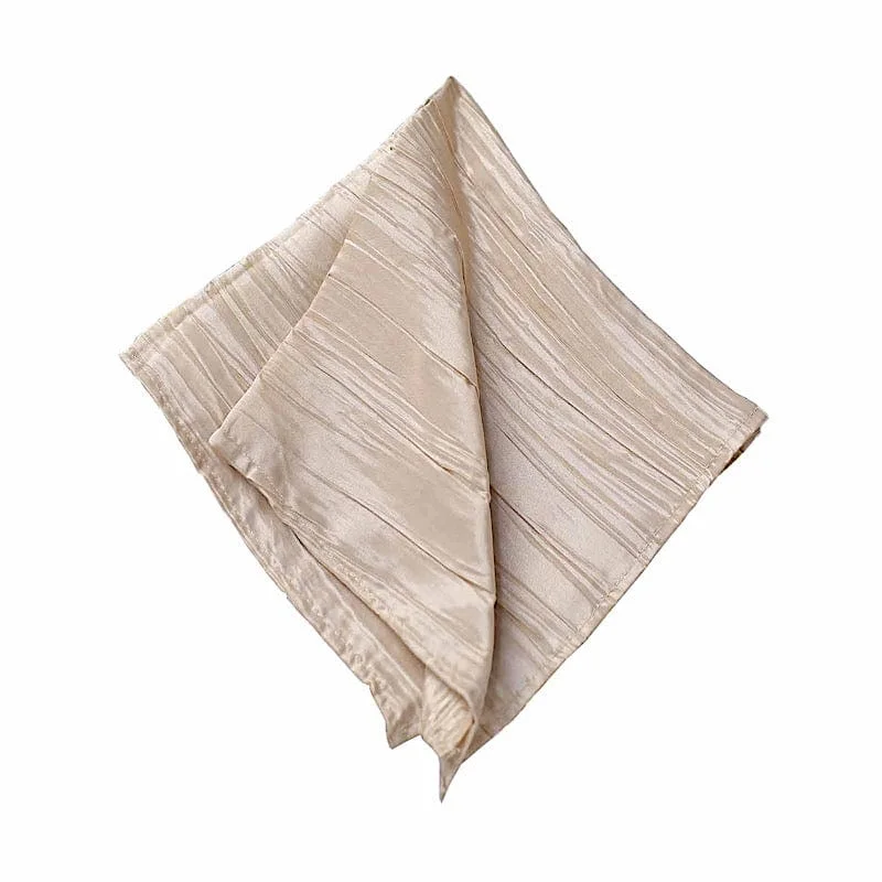 5 Accordion Crinkled Taffeta Dinner Napkins