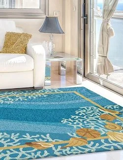 Deepwater Reef Hand-Hooked Indoor/Outdoor Rugs