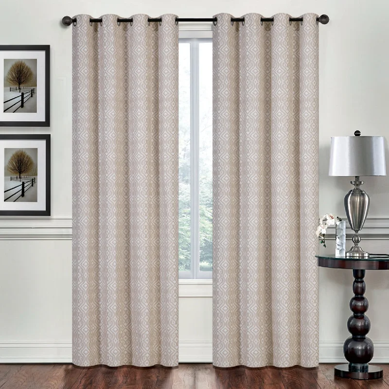 Grommets curtain panel - Baroque - Linen - 52 x 96''