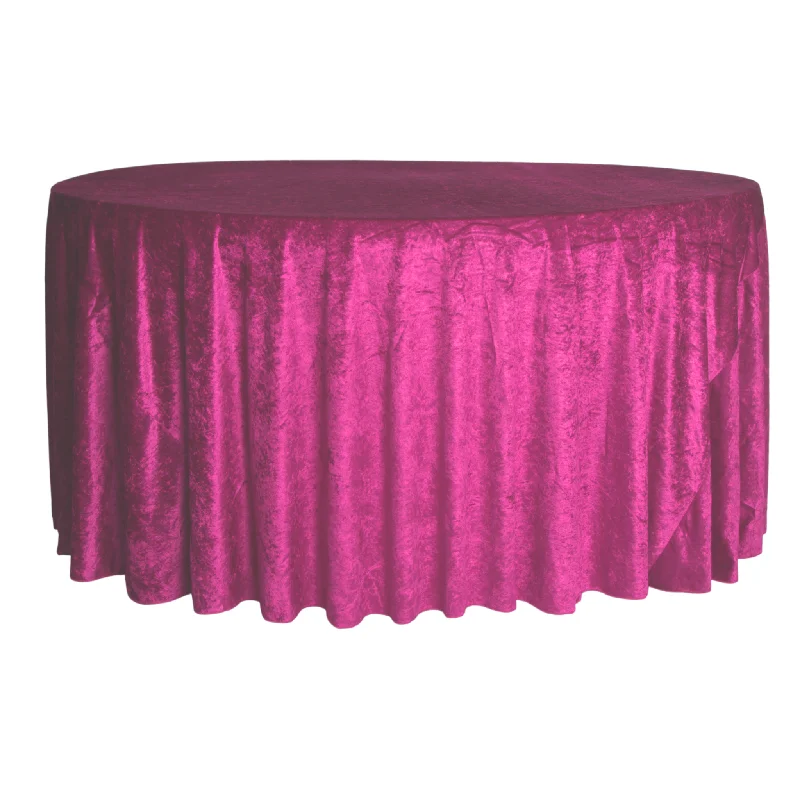 Velvet 120" Round Tablecloth - Magenta