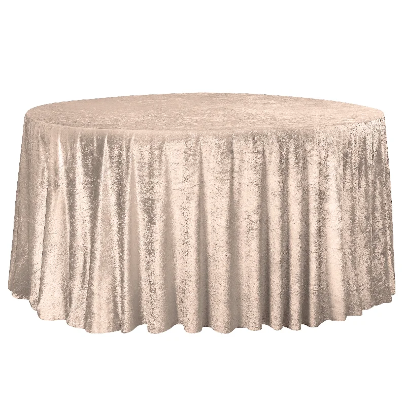 Velvet 120" Round Tablecloth - Beige