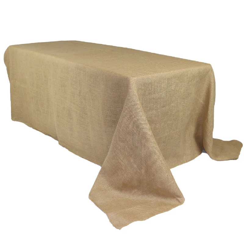 90 x 156 Inch Rectangular Burlap Tablecloth