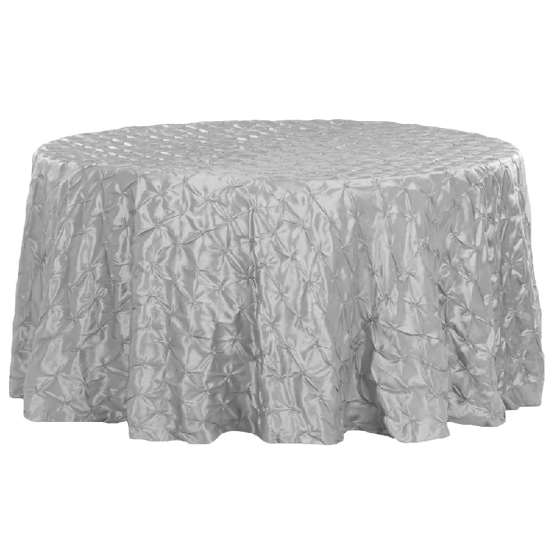 120" Pinchwheel Round Tablecloth - Silver