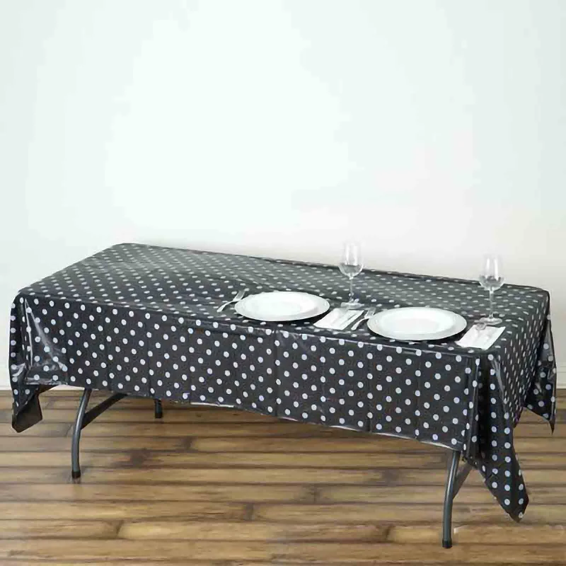 54x108" Polka Dots Disposable Plastic Table Cover Tablecloth