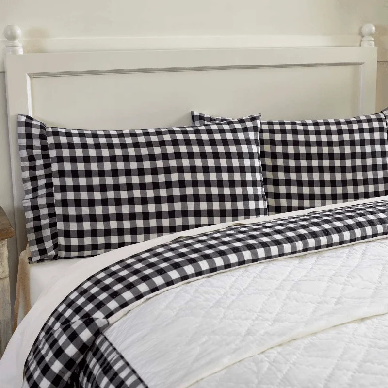 Annie Buffalo Check Pillow Case Set - Black