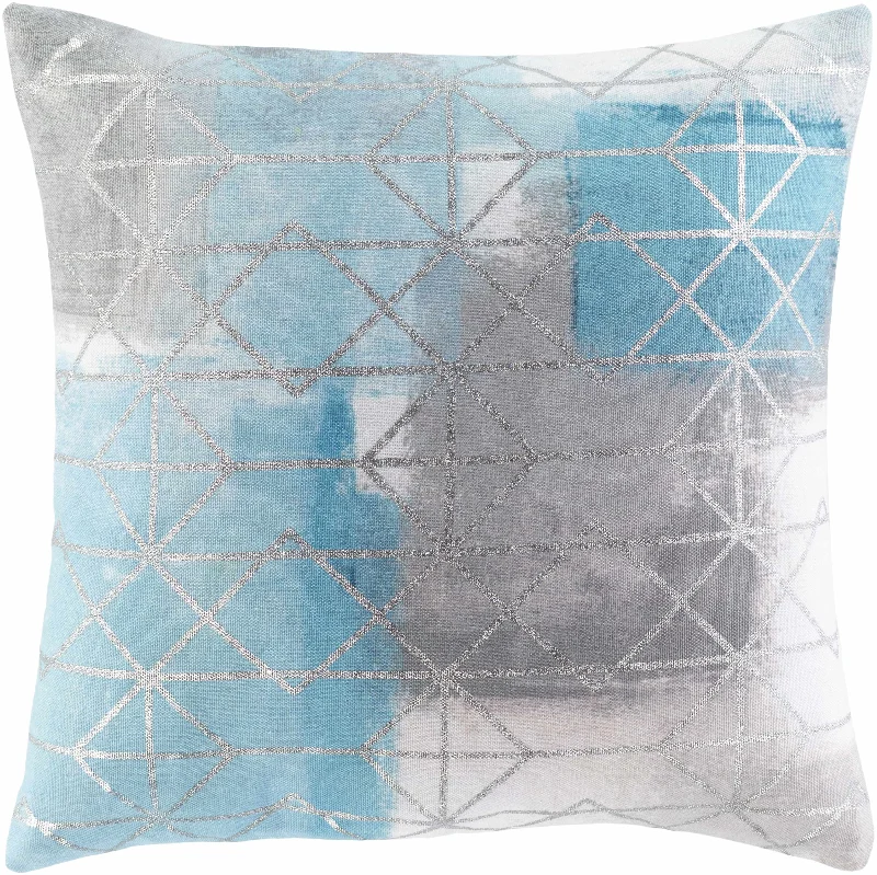 Sason Blue Geometric Square Throw Pillow - Clearance