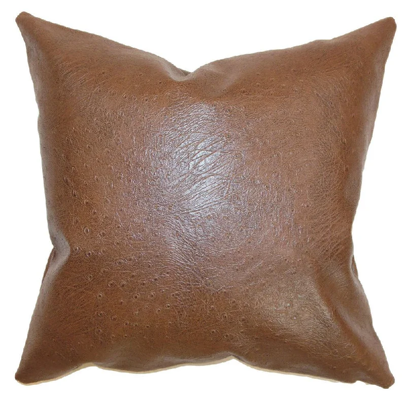 Airlie Faux Leather Euro Sham Brown